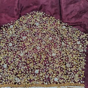 Maroon Designer Embroidery Blouse with Stone & Bead Work